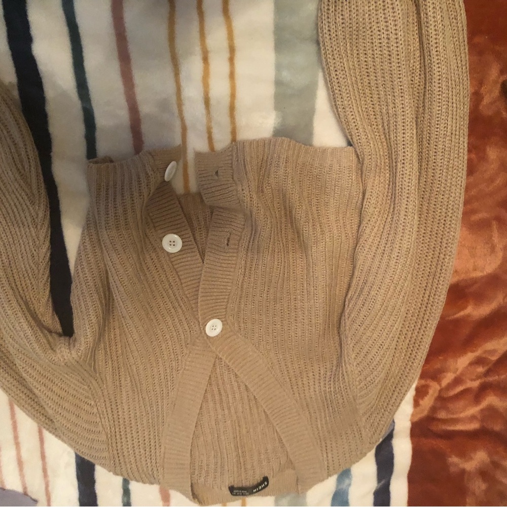 Tan Button-Up Cardigan